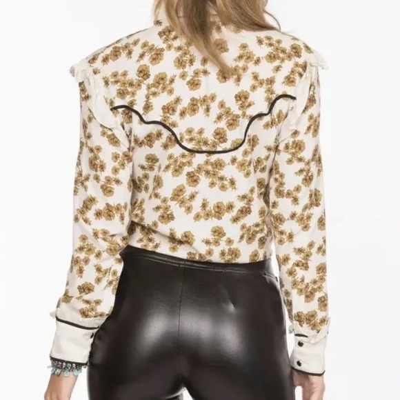 Double D Ranch Floral blouse 5th Ave Top western style Sz S,new with tags $269 - Picture 2 of 10